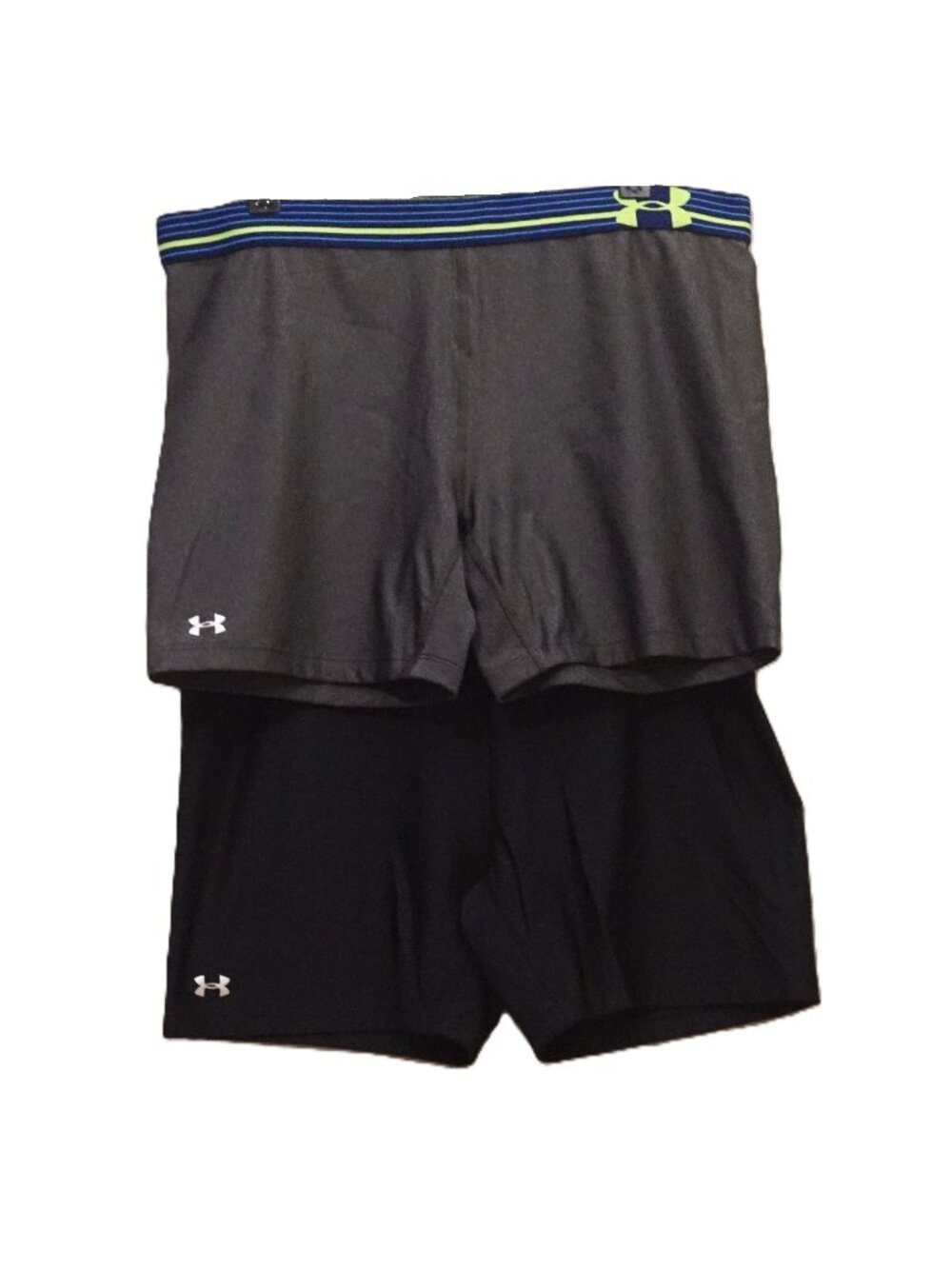 Under Armour 2 Pack Athletic Biker Shorts Black and Gray Women’s XXL